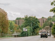 Exteriors showing brick volumes of Lion Green Road, the RIBA Stirling Prize 2026 winner