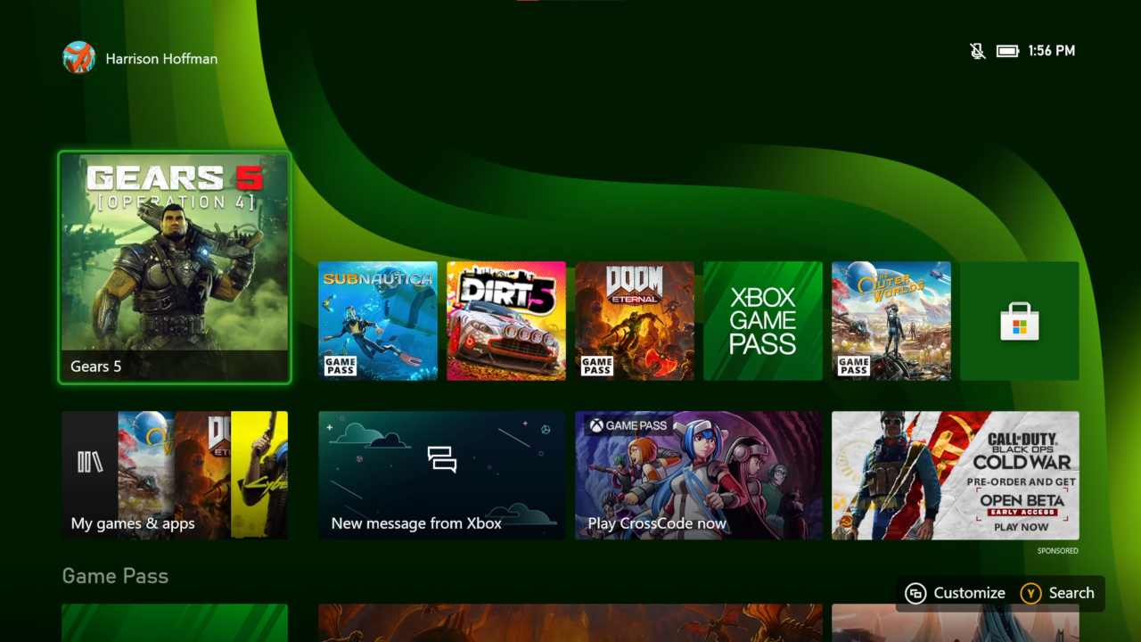 Xbox Series X UI