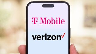T-Mobile and Verizon logo on iPhone 