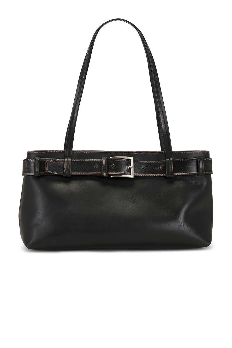 Brushed Belt Detail Baguette