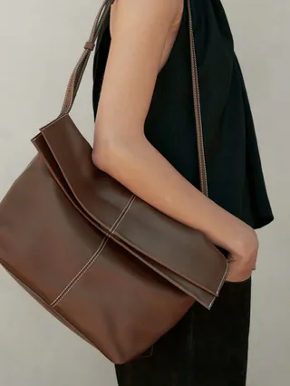 Massimo Dutti, NAPPA LEATHER BAG WITH ADJUSTABLE STRAP