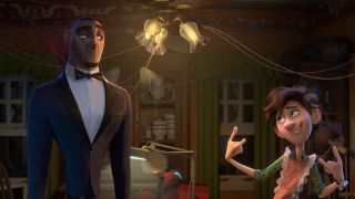 Lance Sterling (Will Smith) and Walter Beckett (Tom Holland) in Spies in Disguise