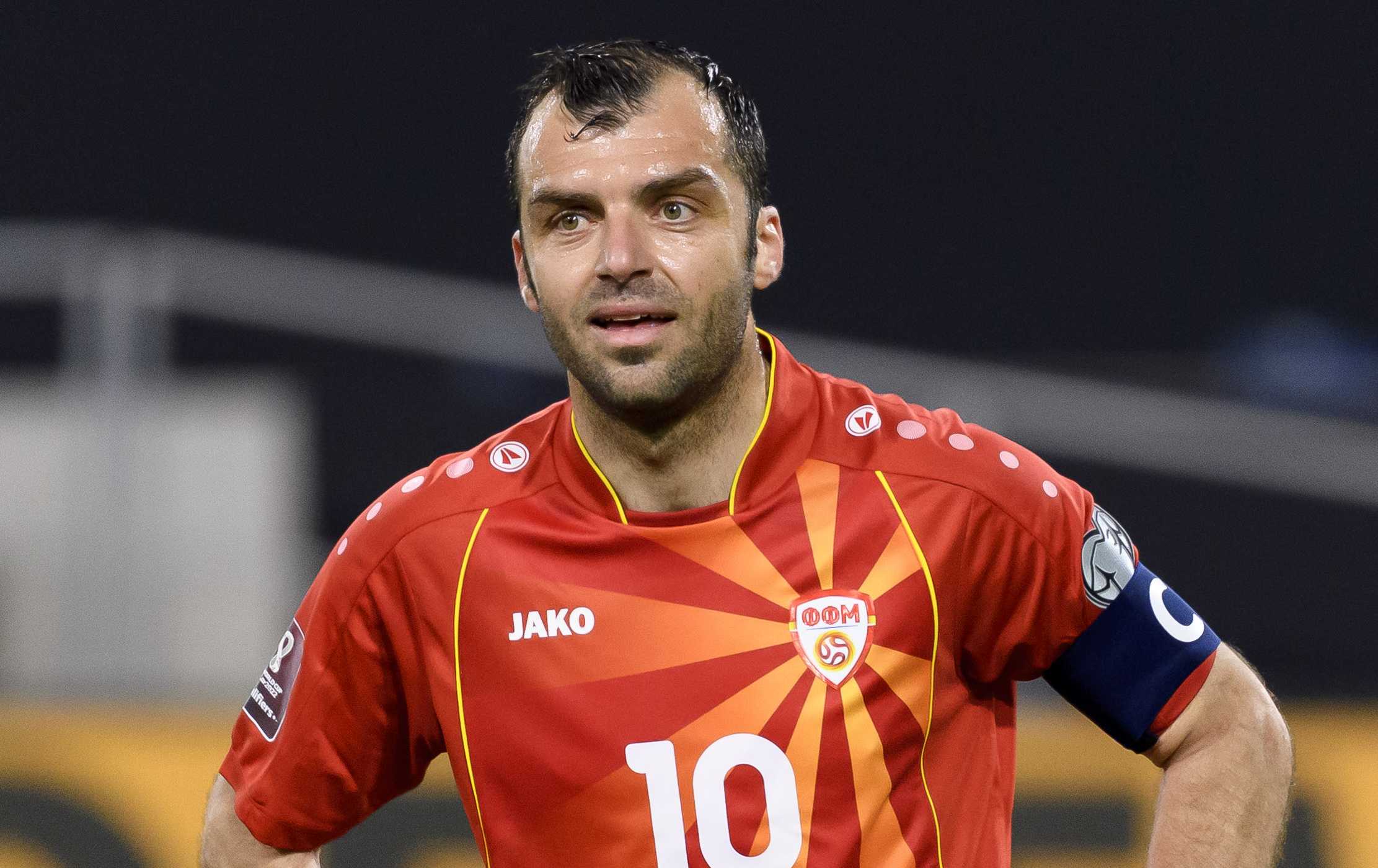 Goran Pandev in action for North Macedonia.