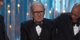 Ennio Morricone emotional during his 2016 Oscars win