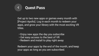 Info about the Quest Pass from the Meta Quest app