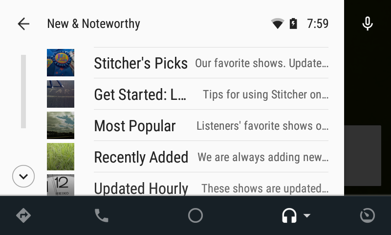Stitcher on Android Auto