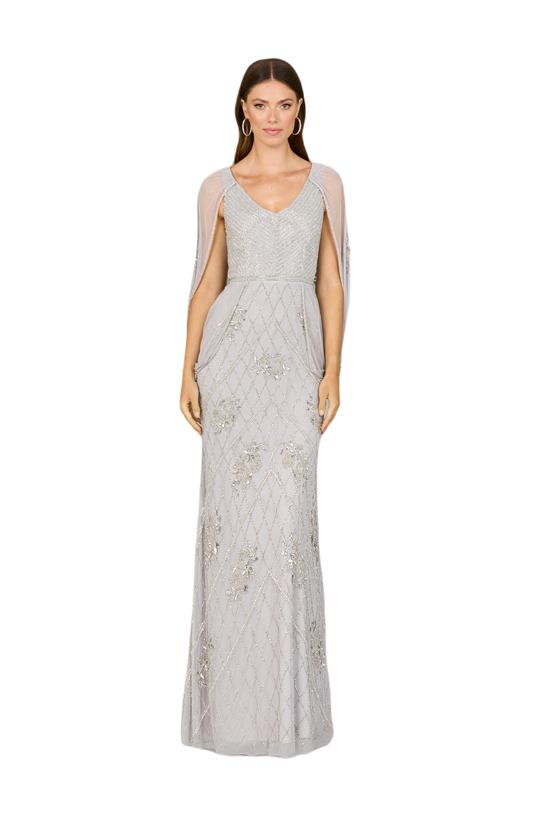 Beaded Cape Sleeve Dress