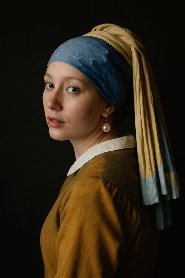 Two photorealistic images created from famous paintings