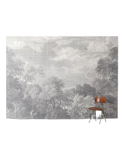 Etched Arcadia Floral Landscape Mural