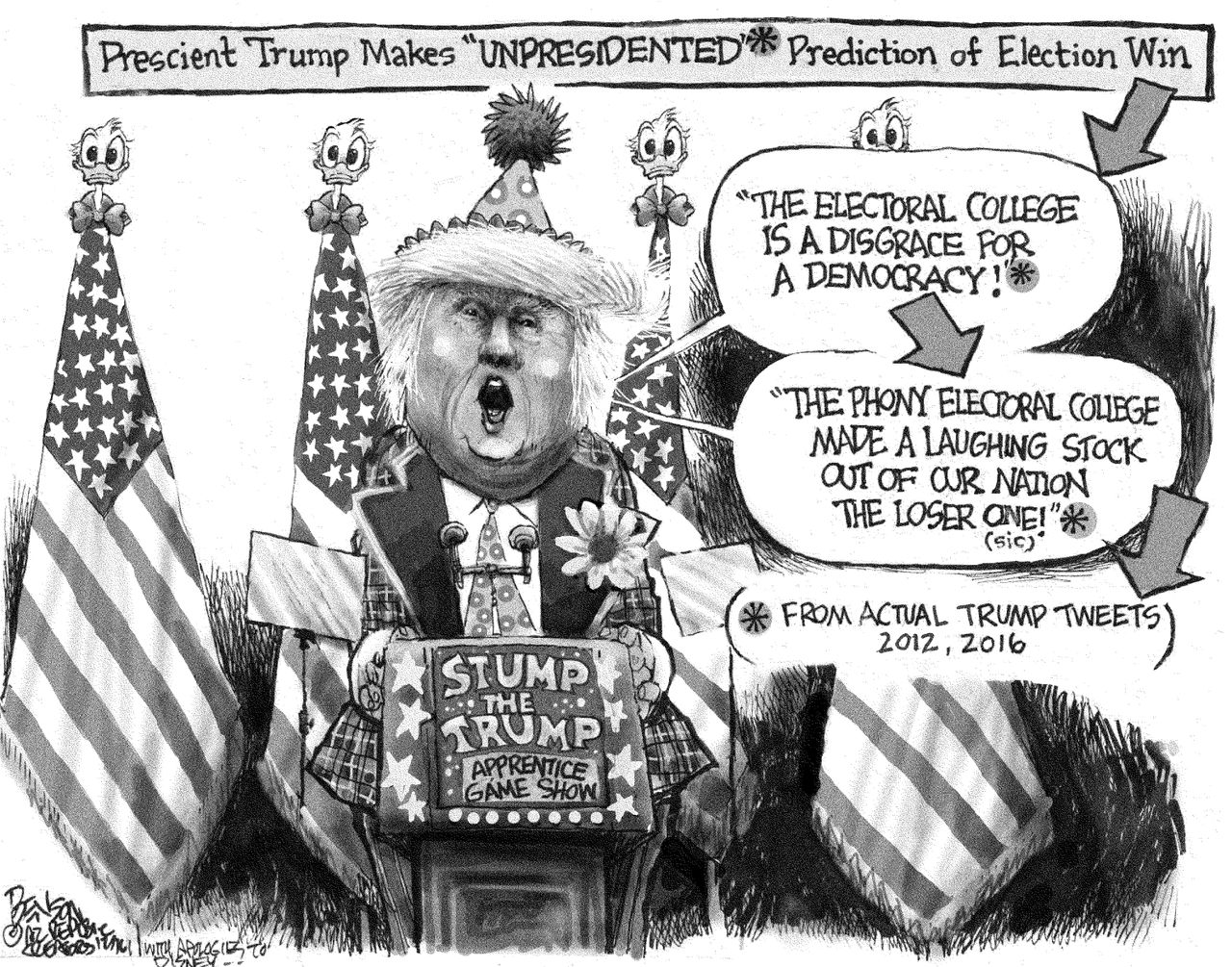 Political cartoon U.S. Donald Trump Twitter