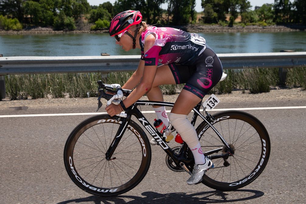 Maria Vittoria Sperotto (BePink) hit the deck during stage 1 of the 2018 Amgen Women's Race