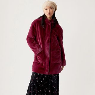 M&S Faux Fur Hooded Coat