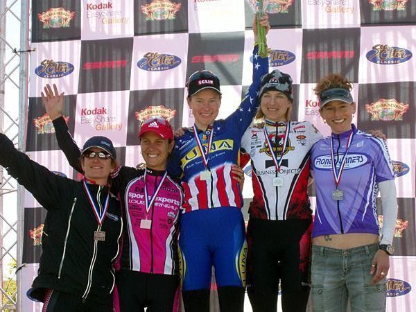 Simms on the Sea Otter podium and in some pretty illustrious company