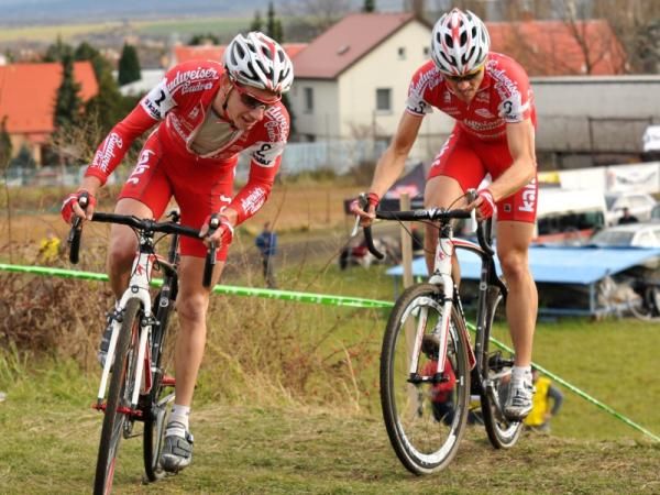 Ondrej Bambula (Cyklo Team Budvar T&aacute;bor) and David K&aacute;&scaron;ek (Cyklo Team Budvar T&aacute;bor)