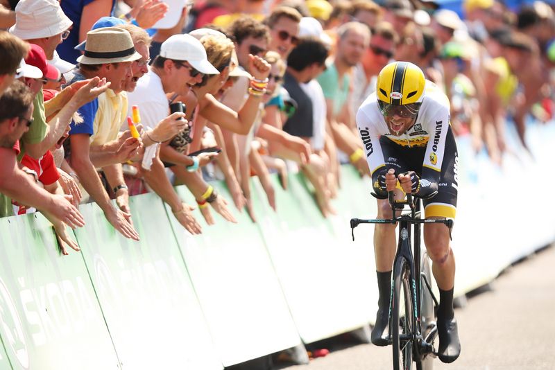 Laurens ten Dam (LottoNL-Jumbo) frothing at the mouth
