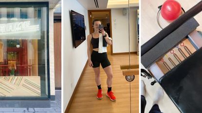 Reformer Pilates before and after: Ally during her Pilates challenge