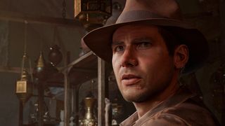 Indiana Jones and the Great Circle; a Harrison Ford character in a video game