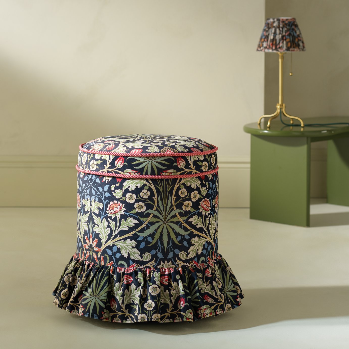 Habitat X Morris &amp;amp; Co. Fabric Footstool
