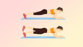 an illustration of a woman doing a plank with a leg lift