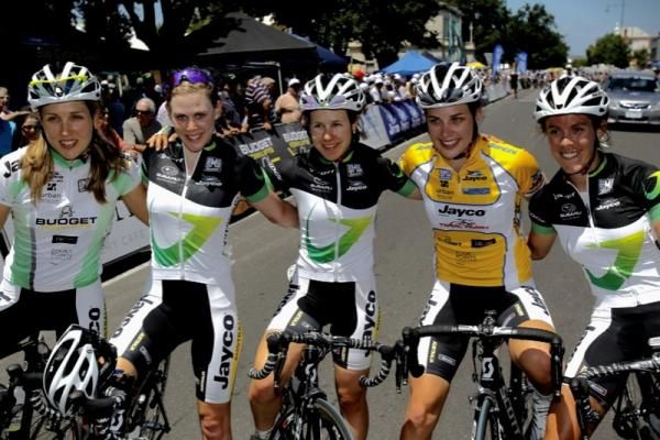 The GreenEdge-AIS team celebrates the win