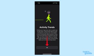 iOs 16 fitness app click ok in trends section