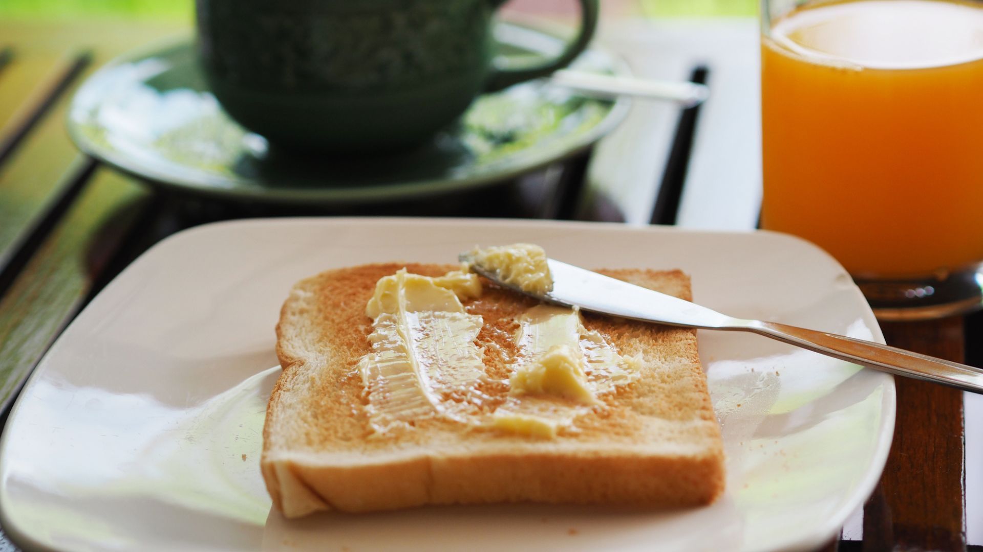 Buttered toast, created using an air fryer