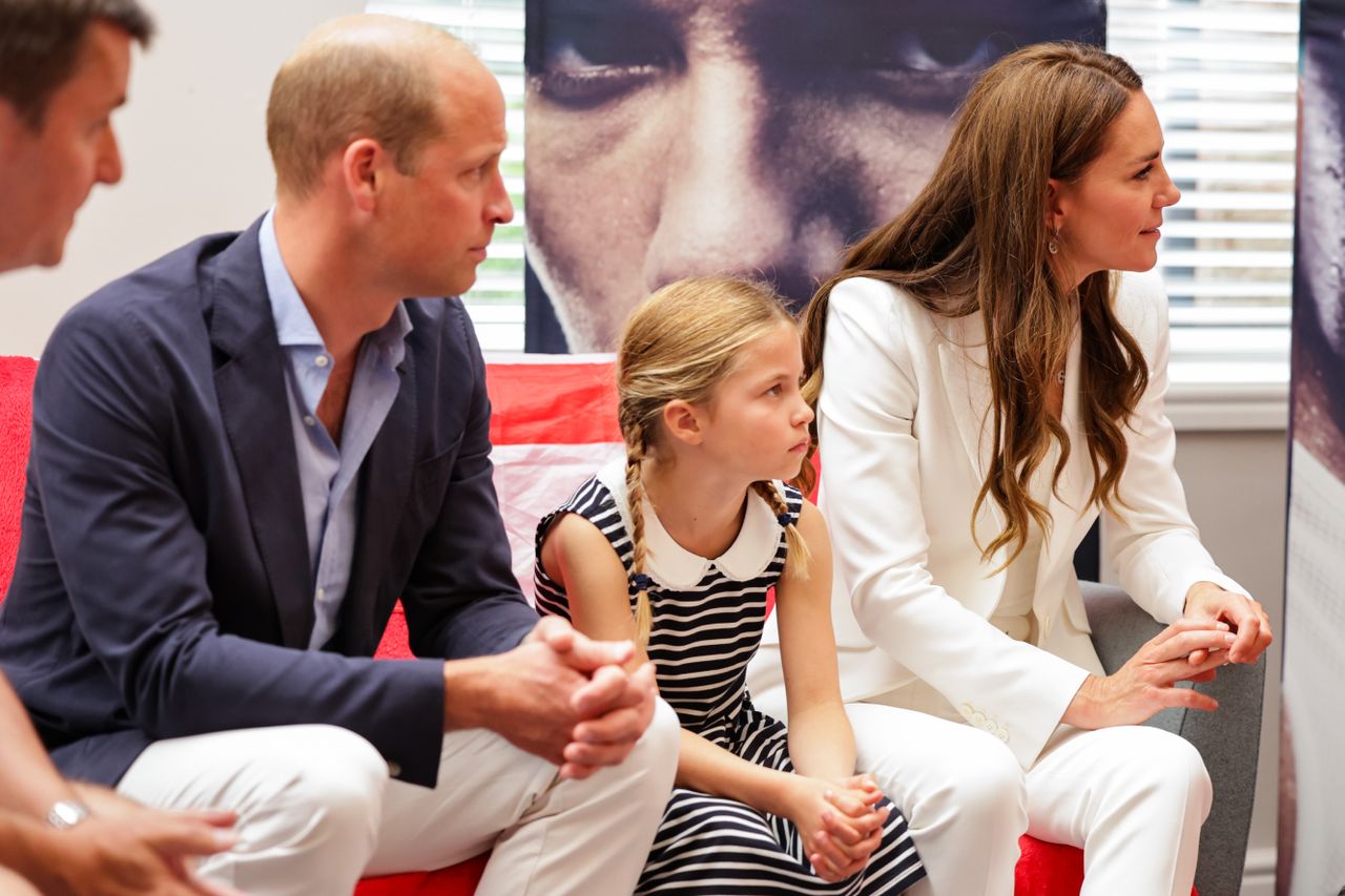 Prince William, Kate Middleton and Princess Charlotte attend the Commonwealth games