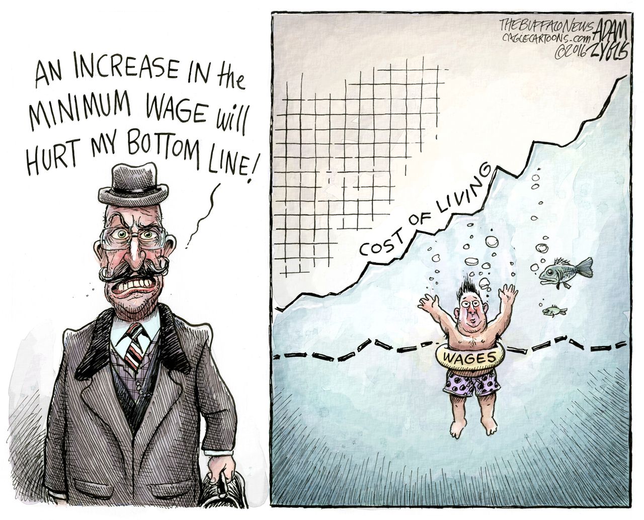 Political Cartoon U.S. Minimum Wage