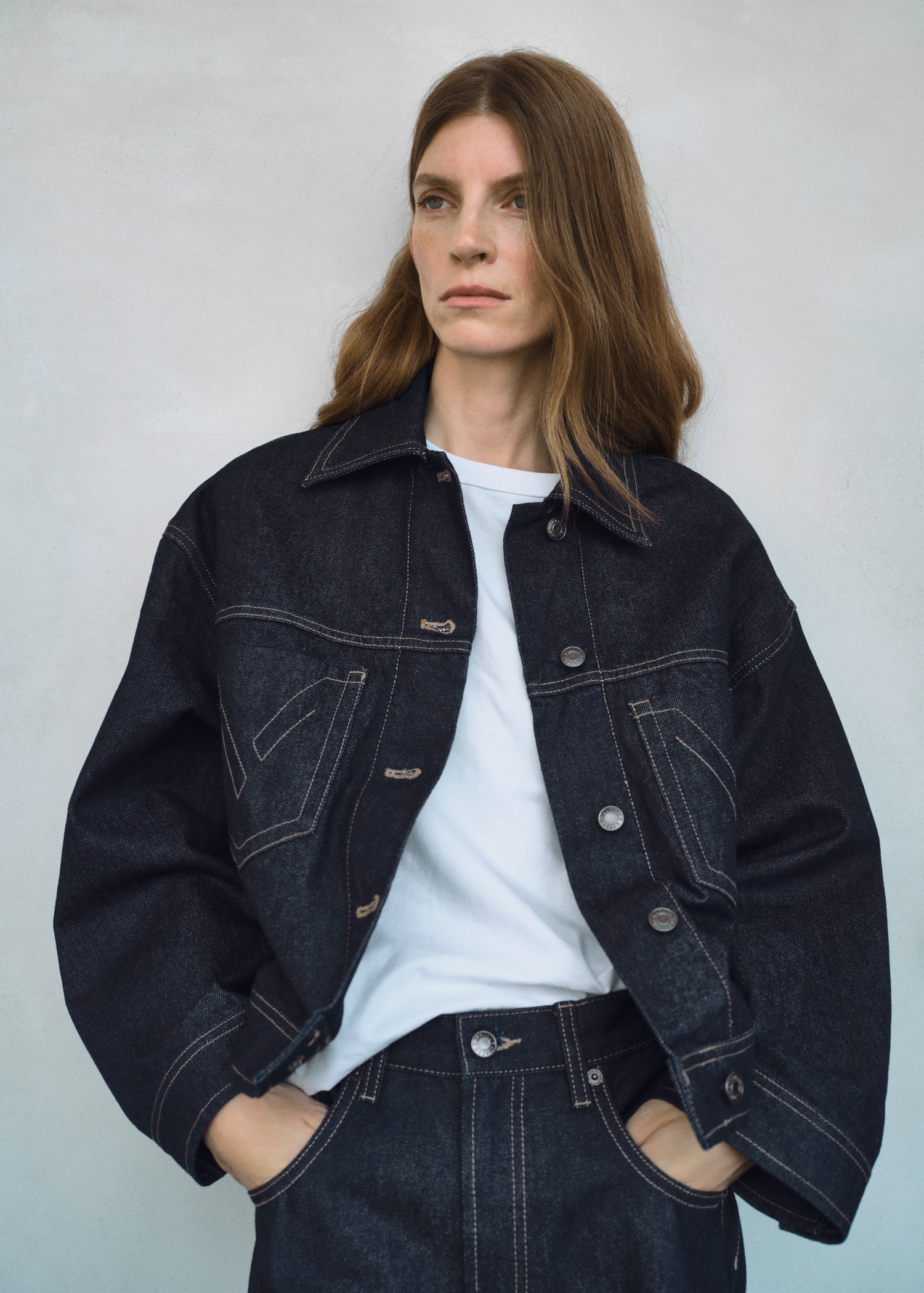 Denim Jacket With Decorative Stitching - Women | Mango United Kingdom