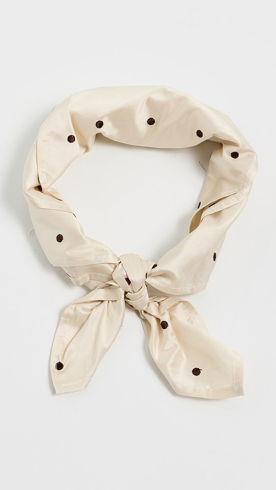 The Taffetta Scarf - Jet/creme Polka Dots