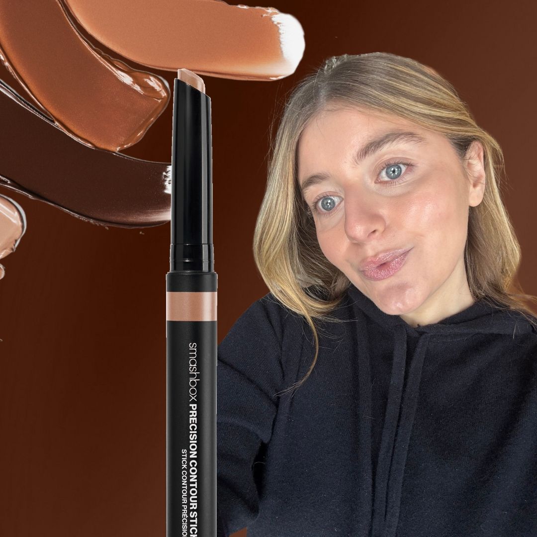 girl on a brown background with smashbox