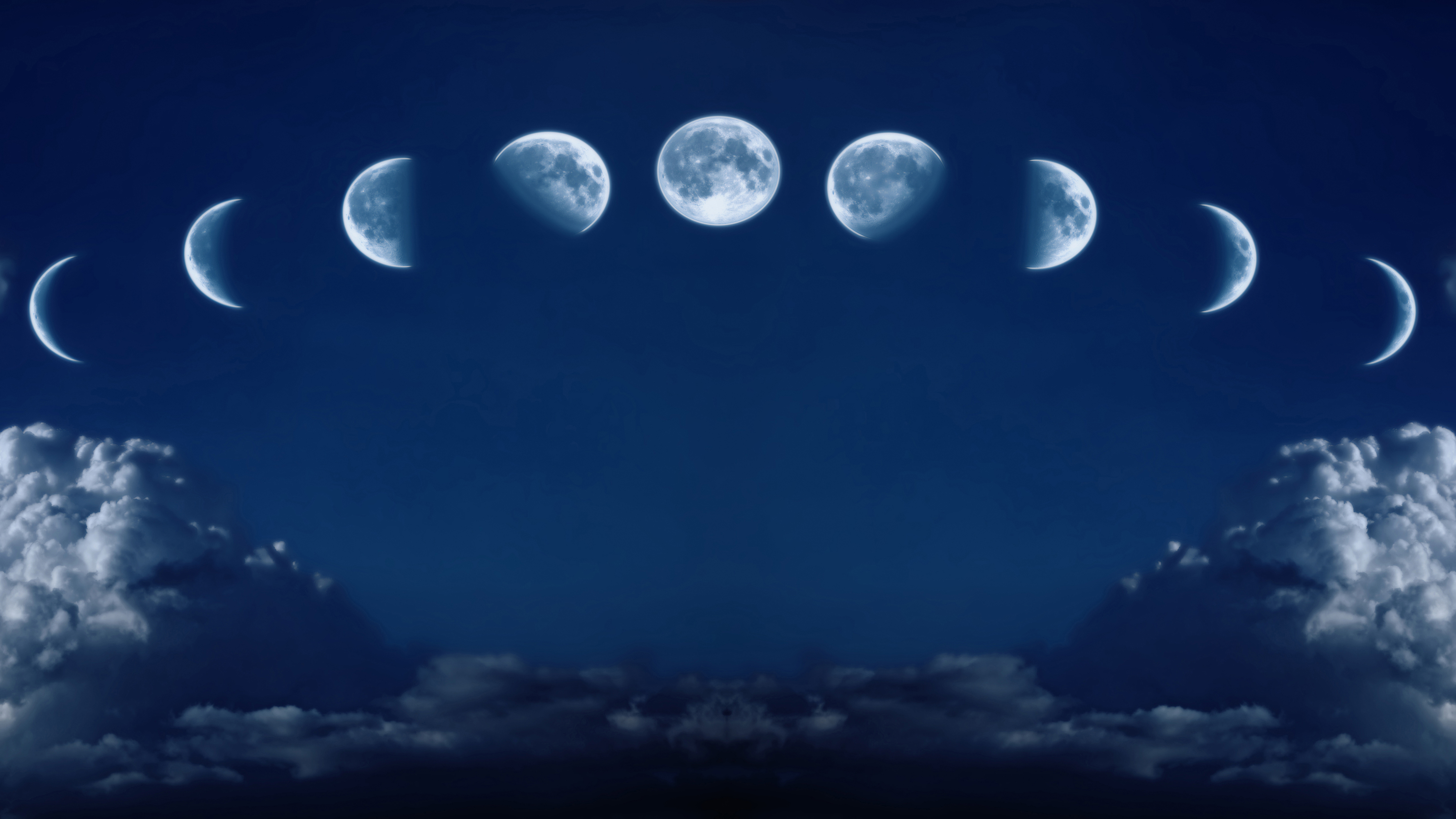 Foto selang waktu menunjukkan fase bulan