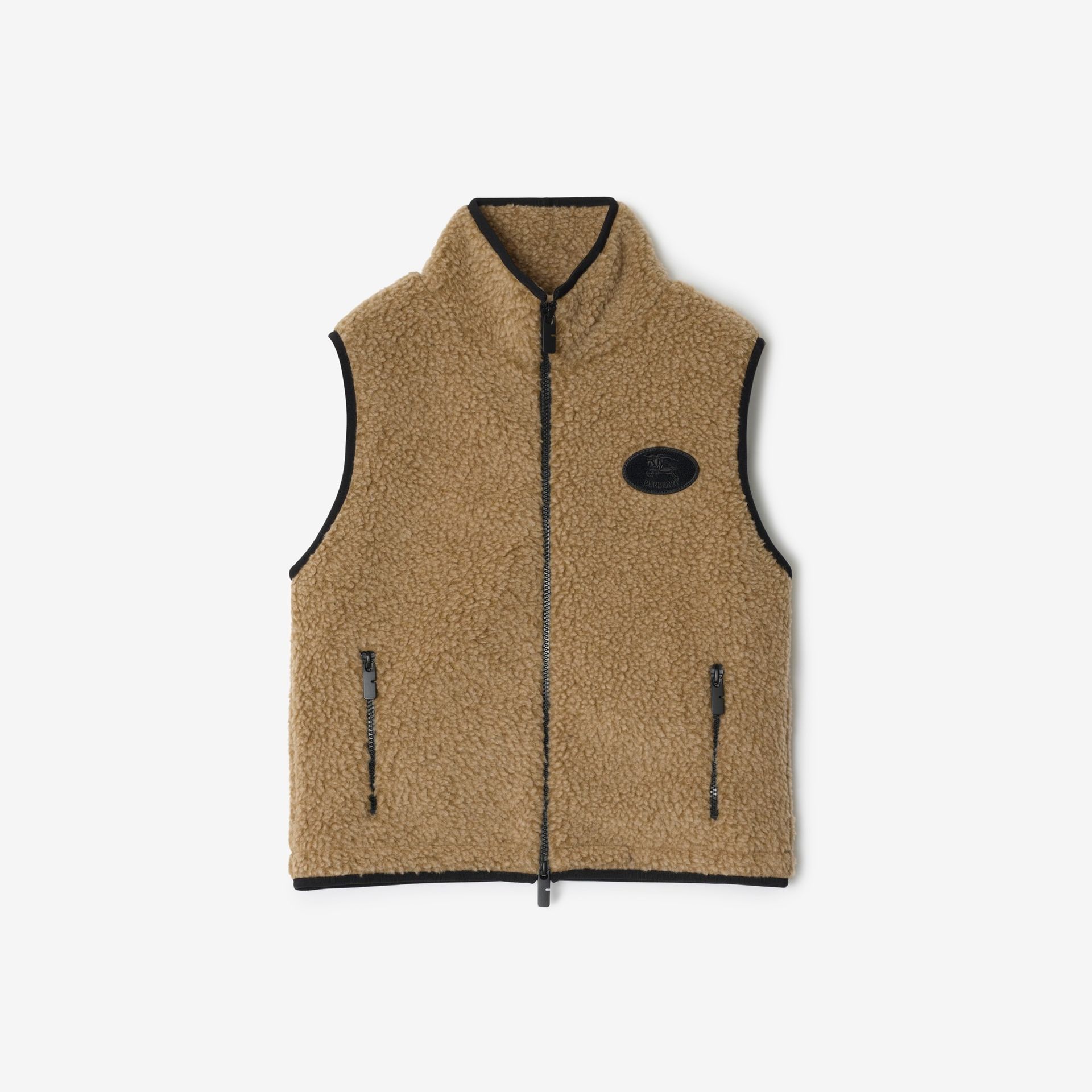 Burberry, Cropped Fleece Gilet in Shrew Melange