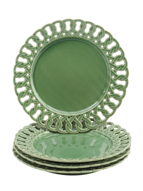 Porcelain Cut Out Dessert Plates, Set of 4