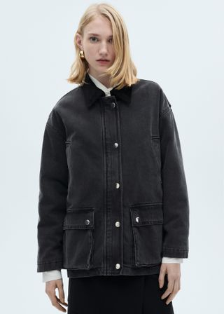 Jacket With Corduroy Collar Pockets - Women | Mango United Kingdom