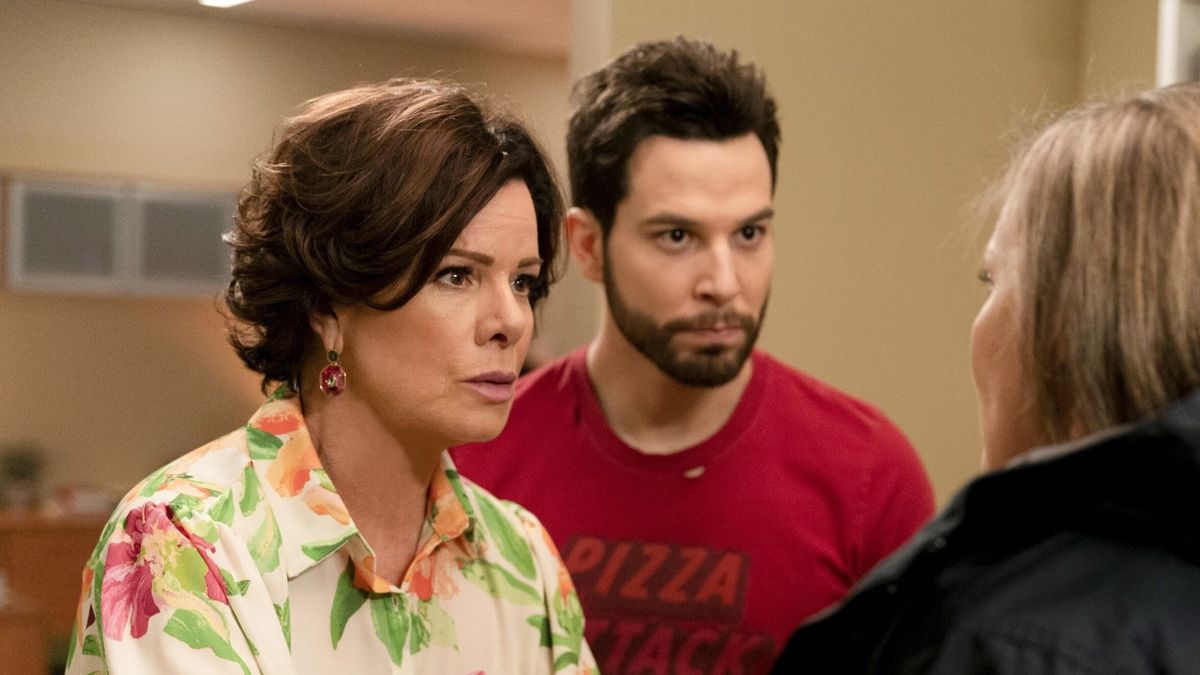 Marcia Gay Harden and Skylar Astin in So Help Me Todd