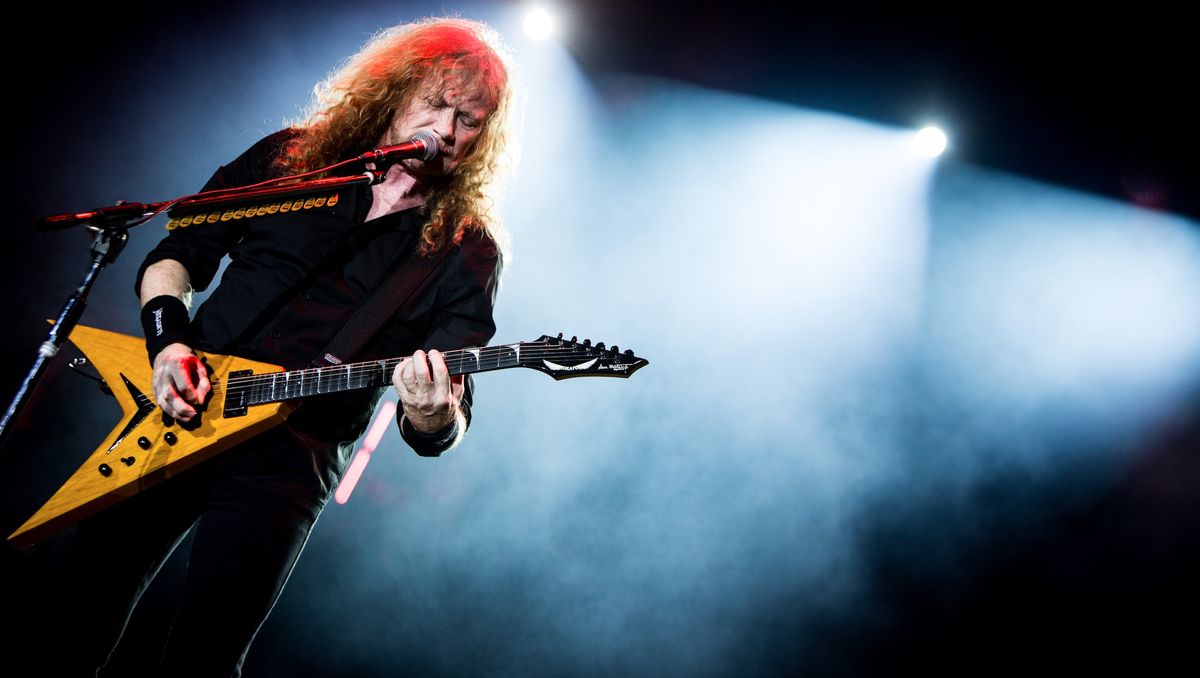 Dave Mustaine of Megadeth performing live at Carroponte, Sesto San Giovanni, Italy on 8 August 2017