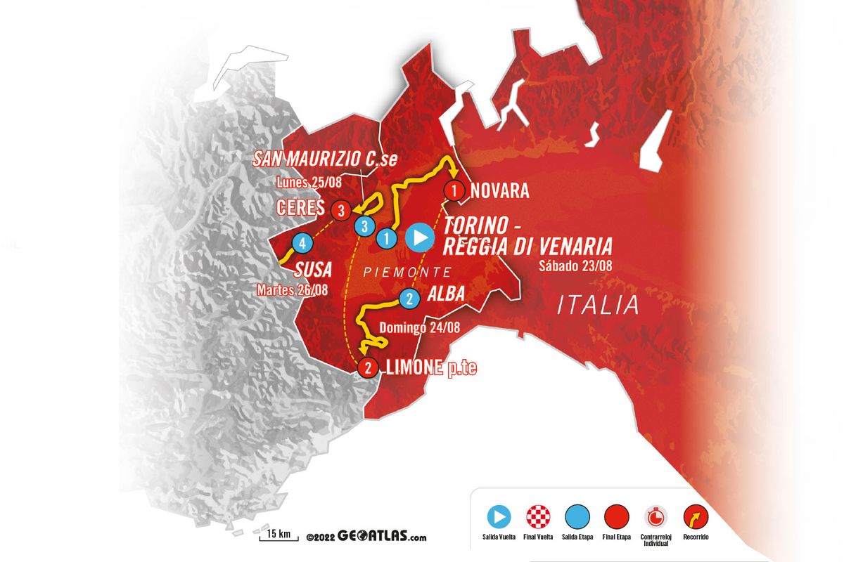 2025 Vuelta a España Italian start includes stage 2 mountain finish to