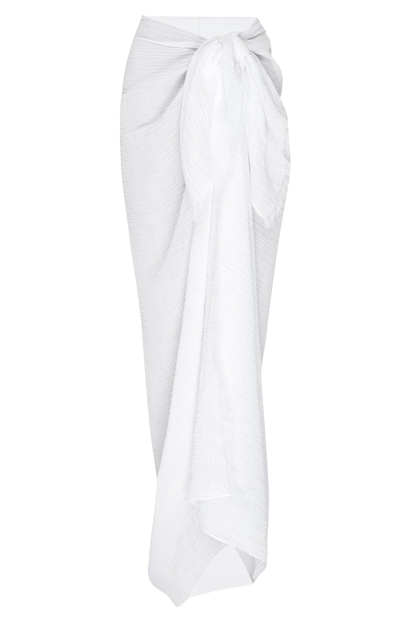 Monday Swimwear, St. Tropez Sarong - White Crinkle Linen
