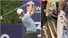 Rory McIlroy hits a tee shot at the DP World India Championship in Delhi