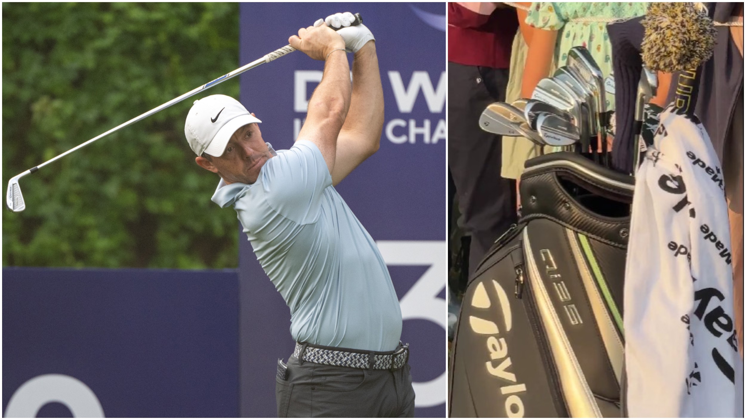 Rory McIlroy hits a tee shot at the DP World India Championship in Delhi