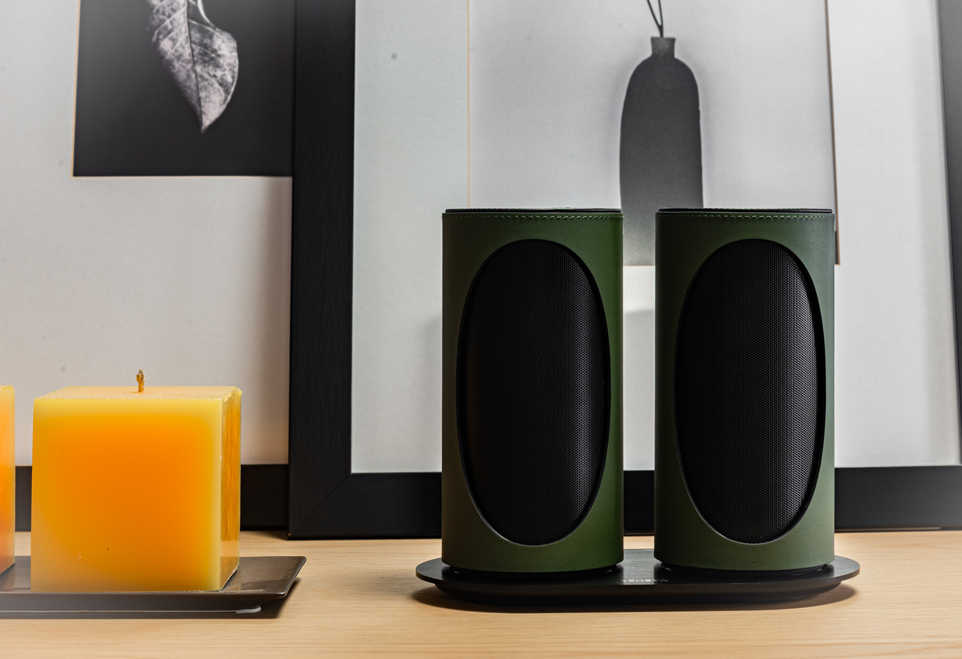 Geneva Lab Duo in limited edition green on their charging pad