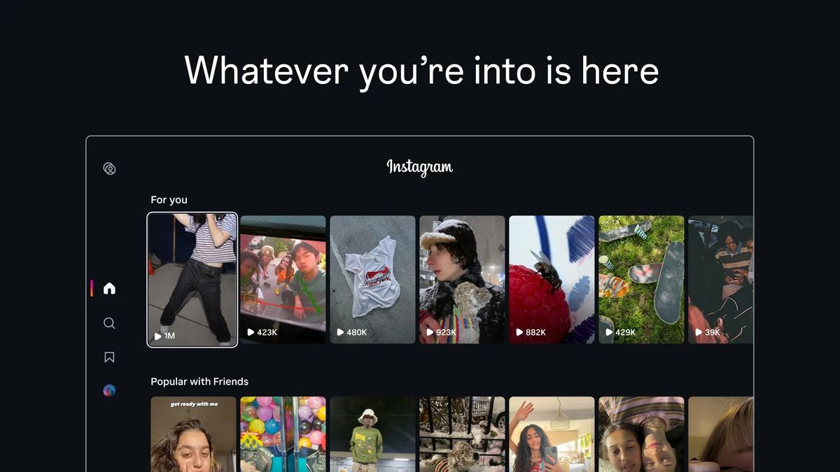 Insatgram app on Google TV