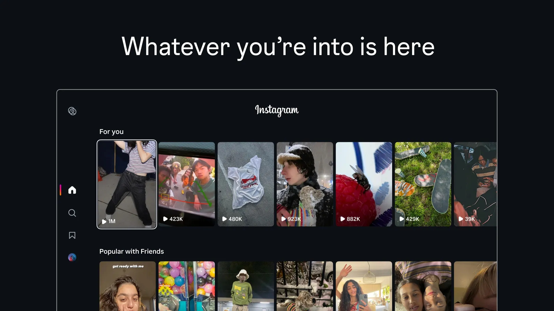 Insatgram app on Google TV