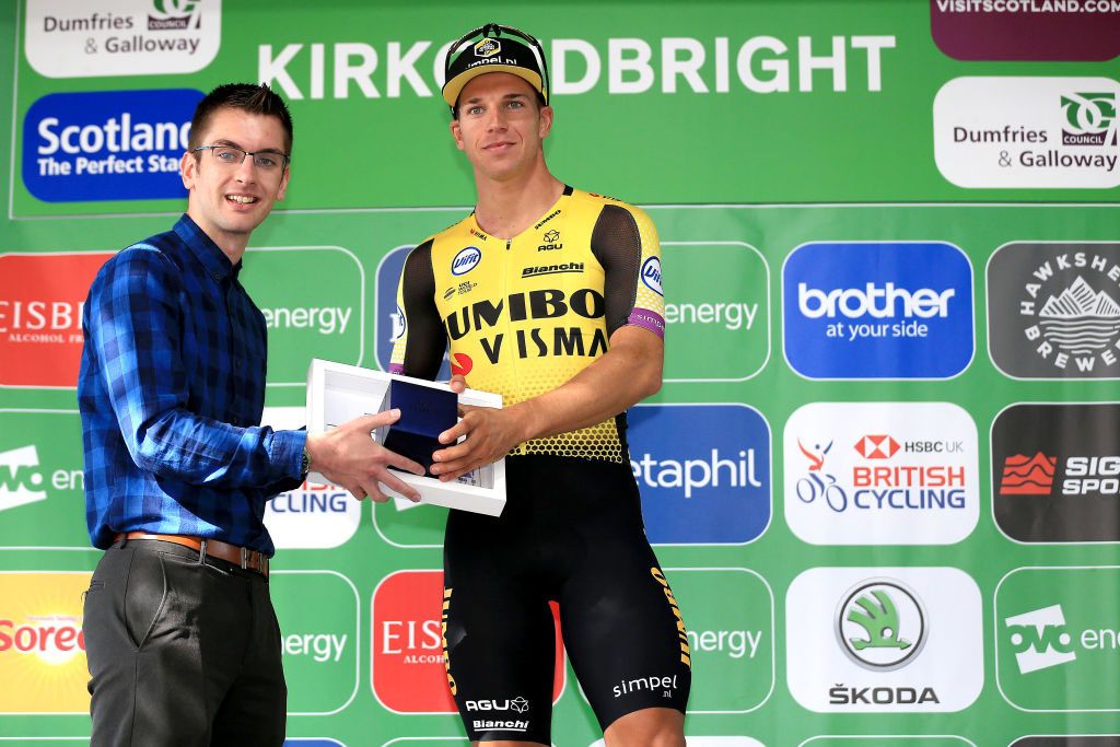 Dylan Groenewegen (Jumbo-Visma) on the podium