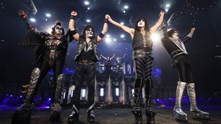 Kiss at their final show in Madison Square Gardens