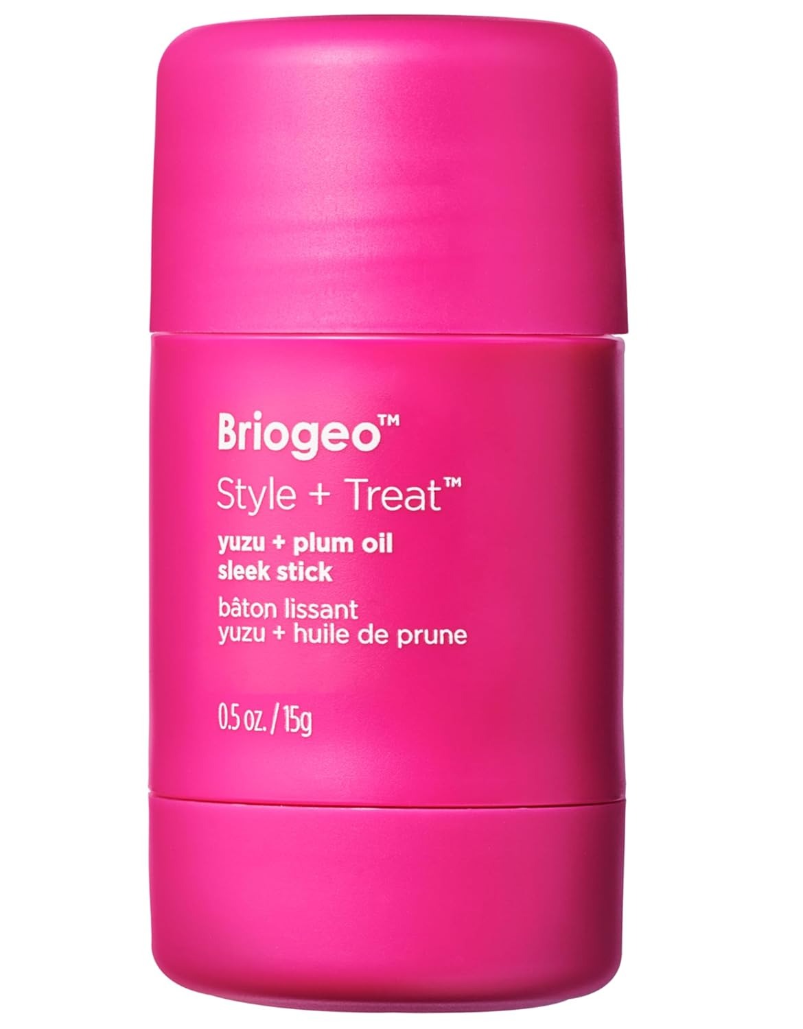 Briogeo, Briogeo Style + Treat Yuzu + Plum Oil Sleek Stick, Vegan Wax Hair Stick, Non-Greasy, Travel-Friendly, Tames Flyaways, Styling Stick for All Hair Types, Vegan, Cruelty-Free, 0.5 Oz
