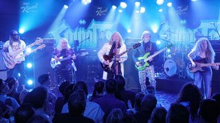 JIMMY KIMMEL LIVE! "Jimmy Kimmel Live!" airs every weeknight at 11:35 p.m. ET and features a diverse lineup of guests that include celebrities, athletes, musical acts, comedians and human interest subjects, along with comedy bits and a house band. The guests for Monday, September 8 included Spinal Tap (Nigel Tufnel aka Christopher Guest, David St. Hubbins aka Michael McKean and Derek Smalls aka Harry Shearer) and Marty DiBergi (aka Rob Reiner) ("Spinal Tap II: The End Continues"), and musical guest Spinal Tap. (Disney/Randy Holmes)Â SPINAL TAPÂ (Photo by Randy Holmes/Disney via Getty Images)