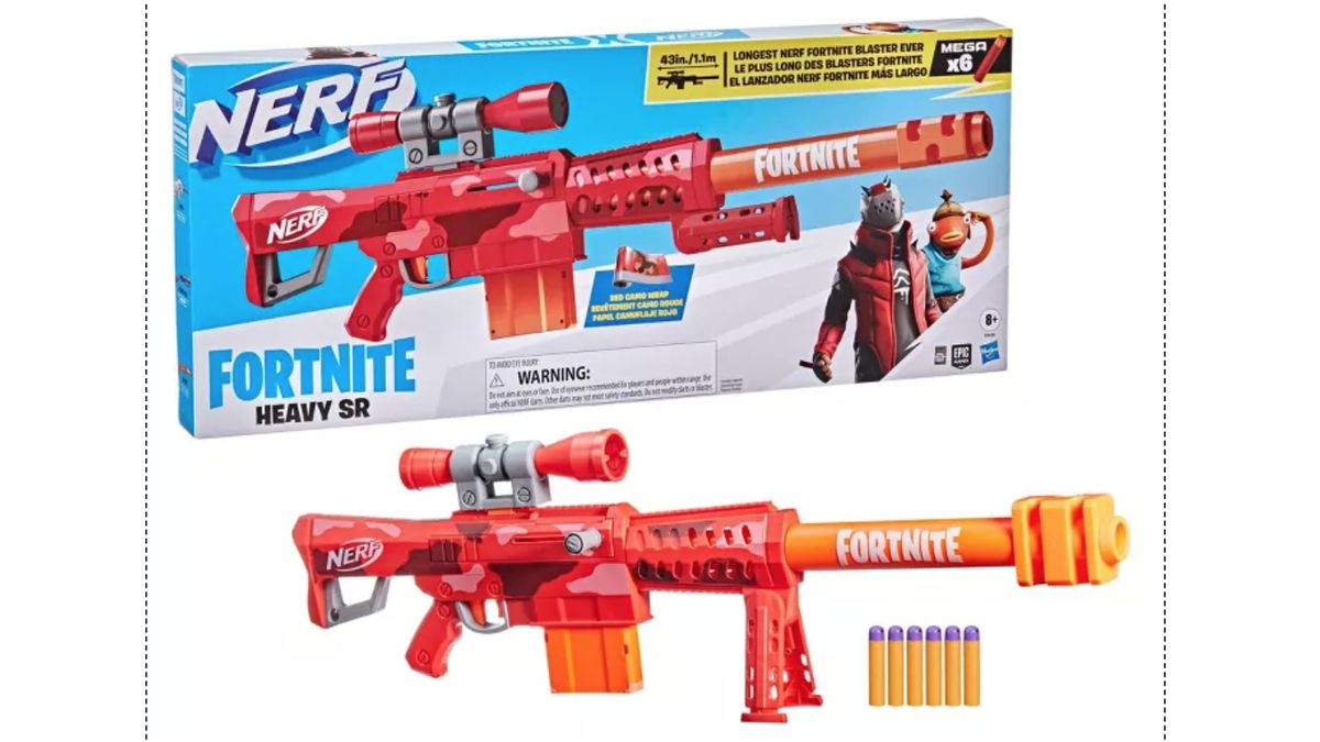 NERF gun Sniper red with 20 Foam darts & target practice