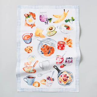 breakfast food-themed kitchen towel